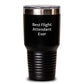 Flight Attendant Gifts from Friends - Best Flight Attendant Ever Inspirational Tumbler for Graduation, 20oz or 30oz Capacity, Stainless Steel/Powder Coating, Gifts for Flight Attendants - Main