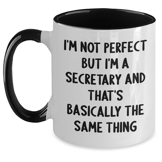 Funny Secretary Quote Gifts from Friends for Secretary Graduation Unique Two Tone Coffee Mugs - Main
