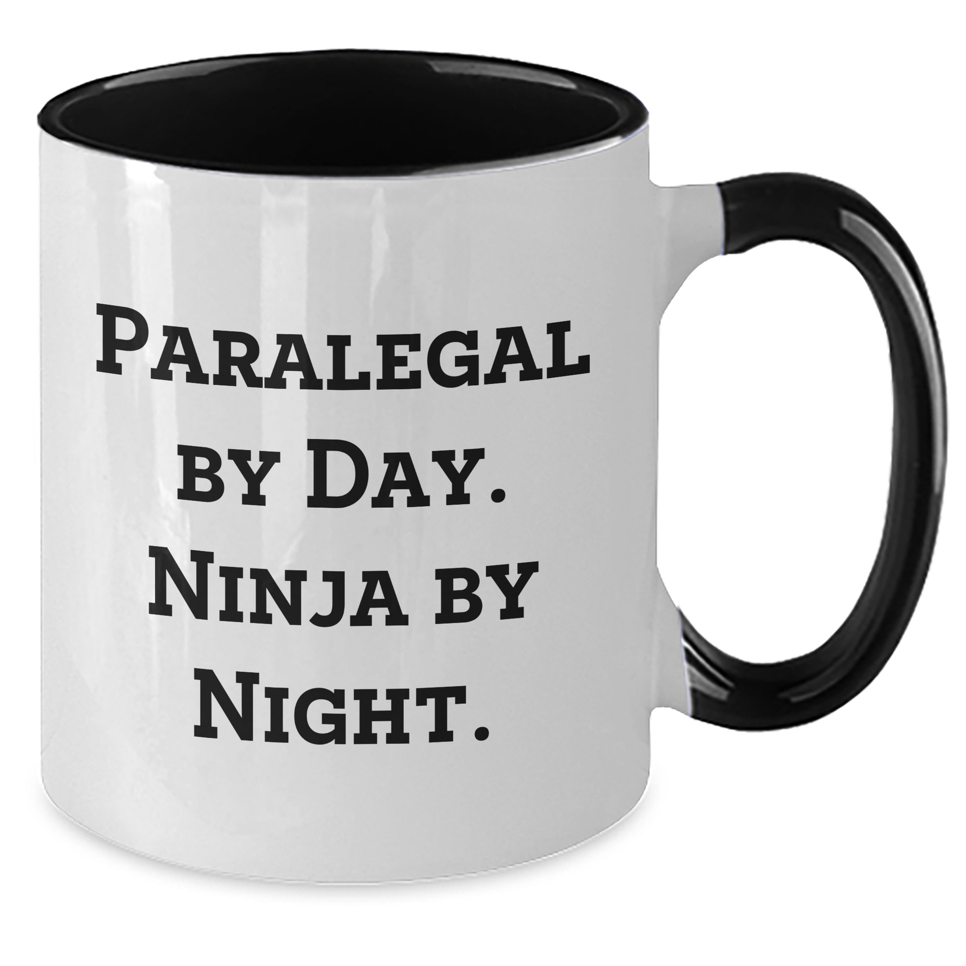 Paralegal Gifts from Friends and Family - 11oz Two Tone Coffee Mug, Funny Quote 'Paralegal by Day, Ninja by Night', Mother's Day Unique Gifts - Additional