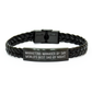 Marketing Manager by Day, World's Best Dad by Night Interlaced Leather Bracelet, Gifts from Dad for Marketing Manager, Unique Father's Day Unique Gift - Image 1
