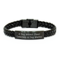 Funny Stamp Collecting Gifts from Friends, 'A Day Without Stamp Collecting Is Day Wasted', Interlaced Leather Men's Bracelet for Stamp Collecting Enthusiasts - Image 1