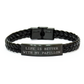 Papillon Dog Lovers' Gifts from Men - Interlaced Leather Bracelet with Quote 'Life Is Better With My Papillon' for Father's Day - Image 1