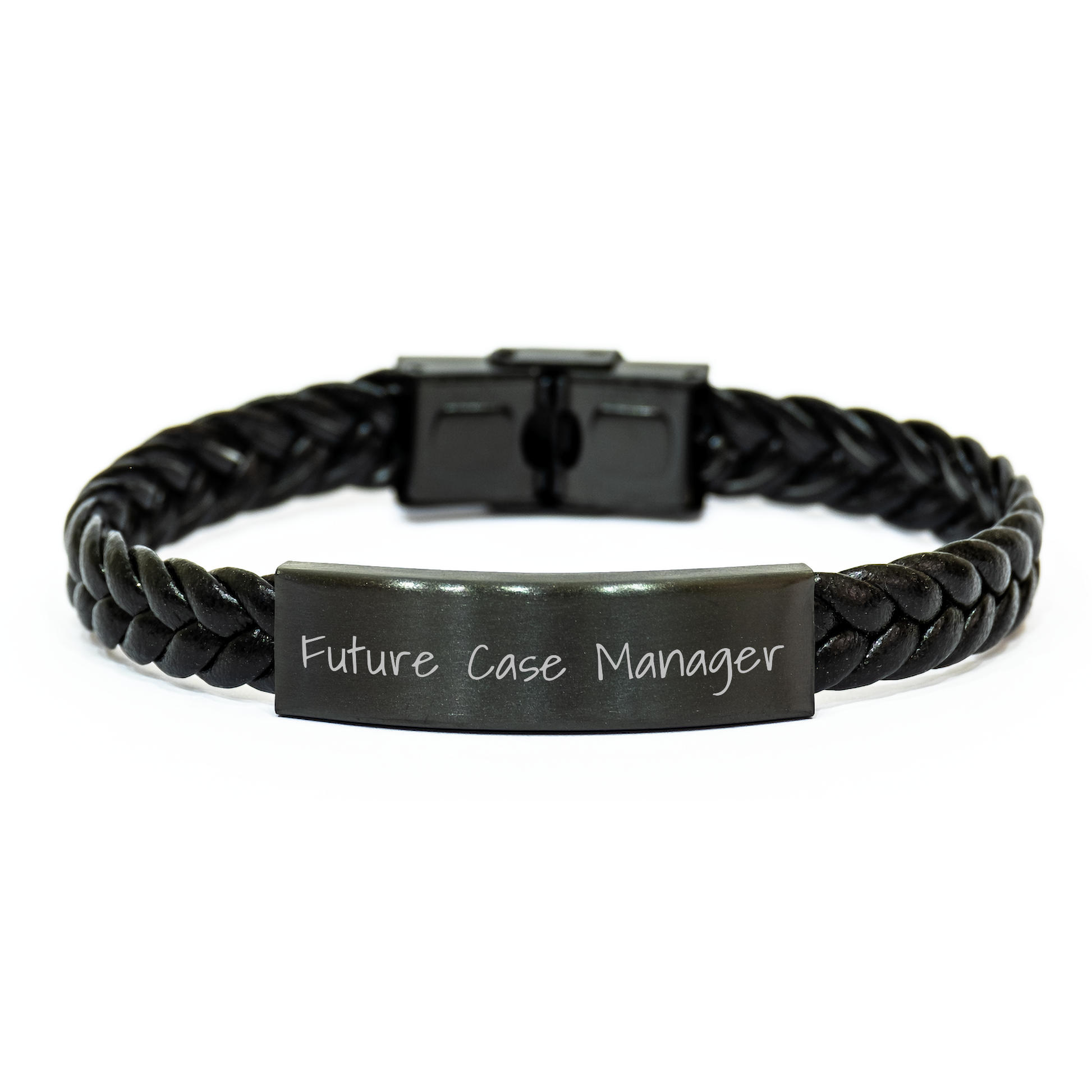 Funny Quote for Future Case Manager, Interlaced Leather Bracelet Gifts from Family for Mother's Day, Gifts for Case Manager - Image 1