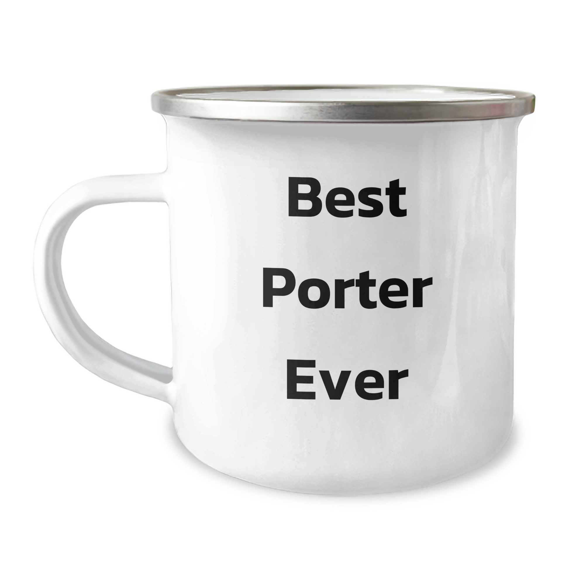 Funny Porter Gifts from Friends on Mother's Day - Best Porter Ever Camping Mug, 12 oz Stainless Steel with Enamel Finish, Unique Gifts for Porter - Image 1