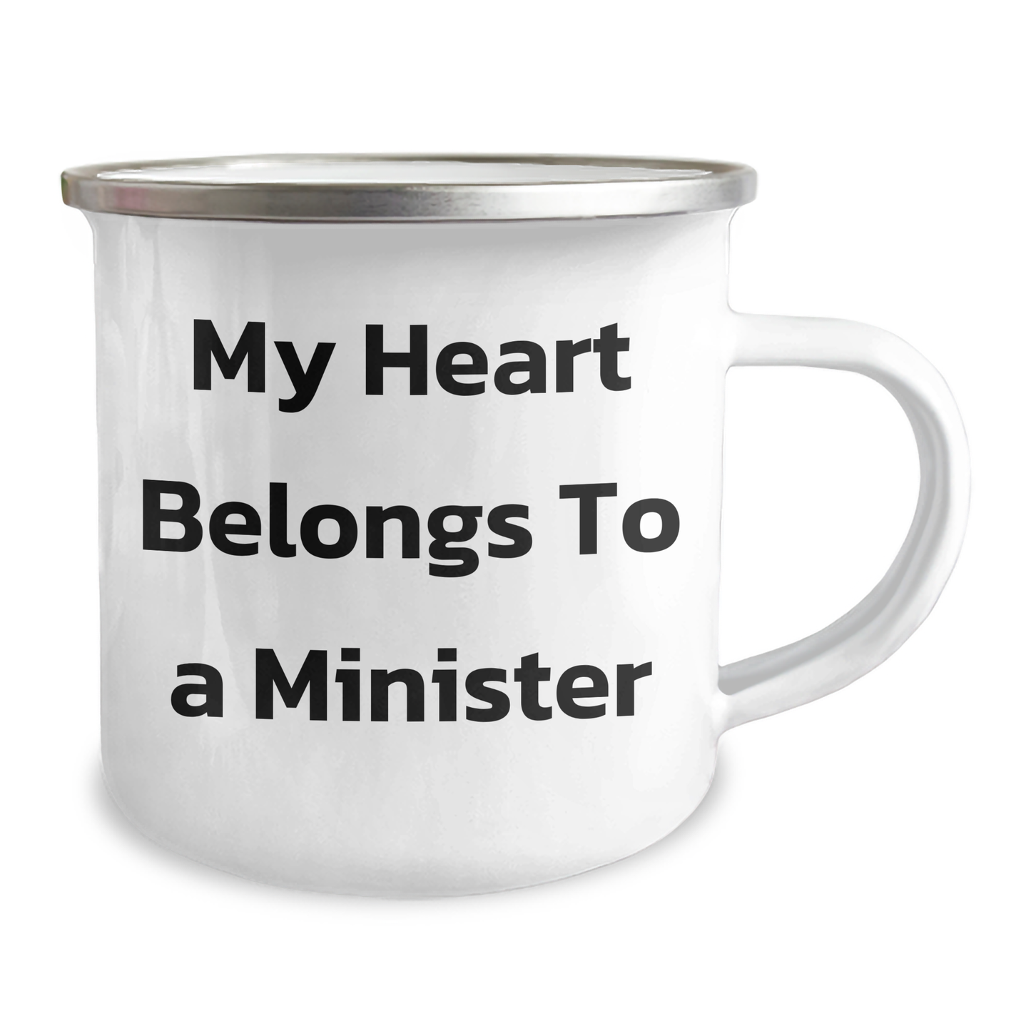 Funny Minister Gifts from Men - 'My Heart Belongs To A Minister' Quote on Camping Mug for Mother's Day - Image 2