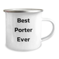 Funny Porter Gifts from Friends on Mother's Day - Best Porter Ever Camping Mug, 12 oz Stainless Steel with Enamel Finish, Unique Gifts for Porter - Image 2