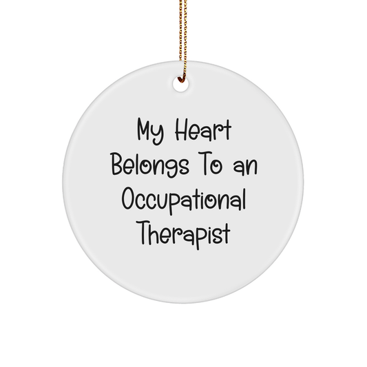 Occupational Therapist Gifts from Friends, 'My Heart Belongs To An Occupational Therapist', Christmas Circle Ornament - Image 1