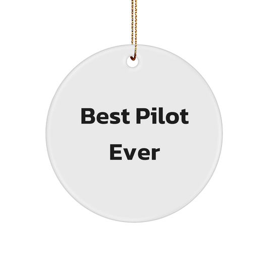 Funny Pilot Gifts from Best Pilots Ever, Circle Ornament for Christmas, 'Best Pilot Ever' Quote, Gifts for Pilots Men - Image 1