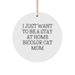 Bicolor Cat Circle Ornament Gifts from Bicolor Cat Lovers, I Just Want To Be A Stay At Home Bicolor Cat Mom Circle Ornament for Christmas - Image 1