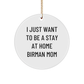 Birman Cat Mom Gifts, I Just Want To Be A Stay At Home Birman Mom Circle Ornament, Christmas Ornament for Home Decor - Image 1