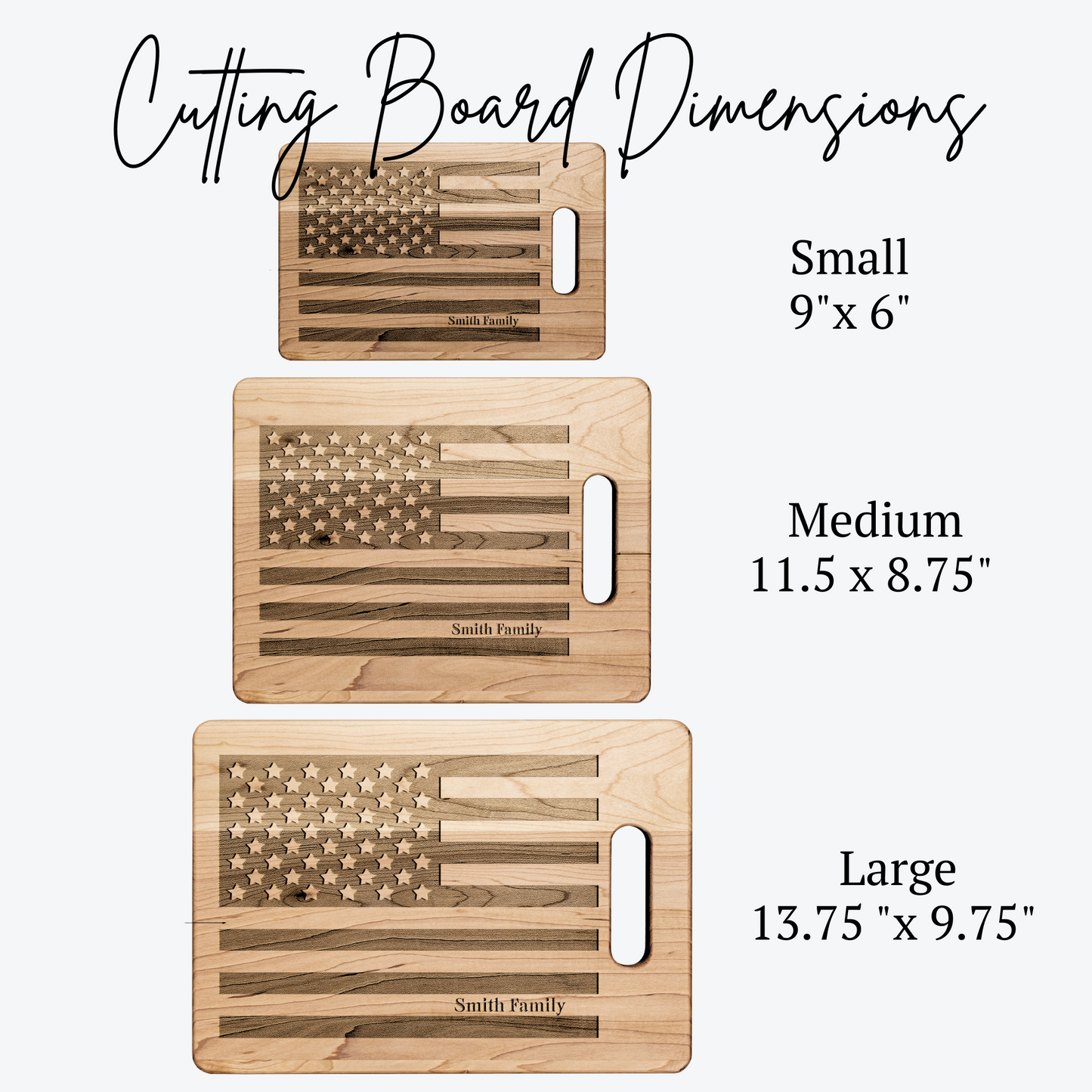 Cutting Board – Personalized American Flag & Family Name Patriotic BBQ & Charcuterie Serving Board – Custom 4th of July Kitchen Gift