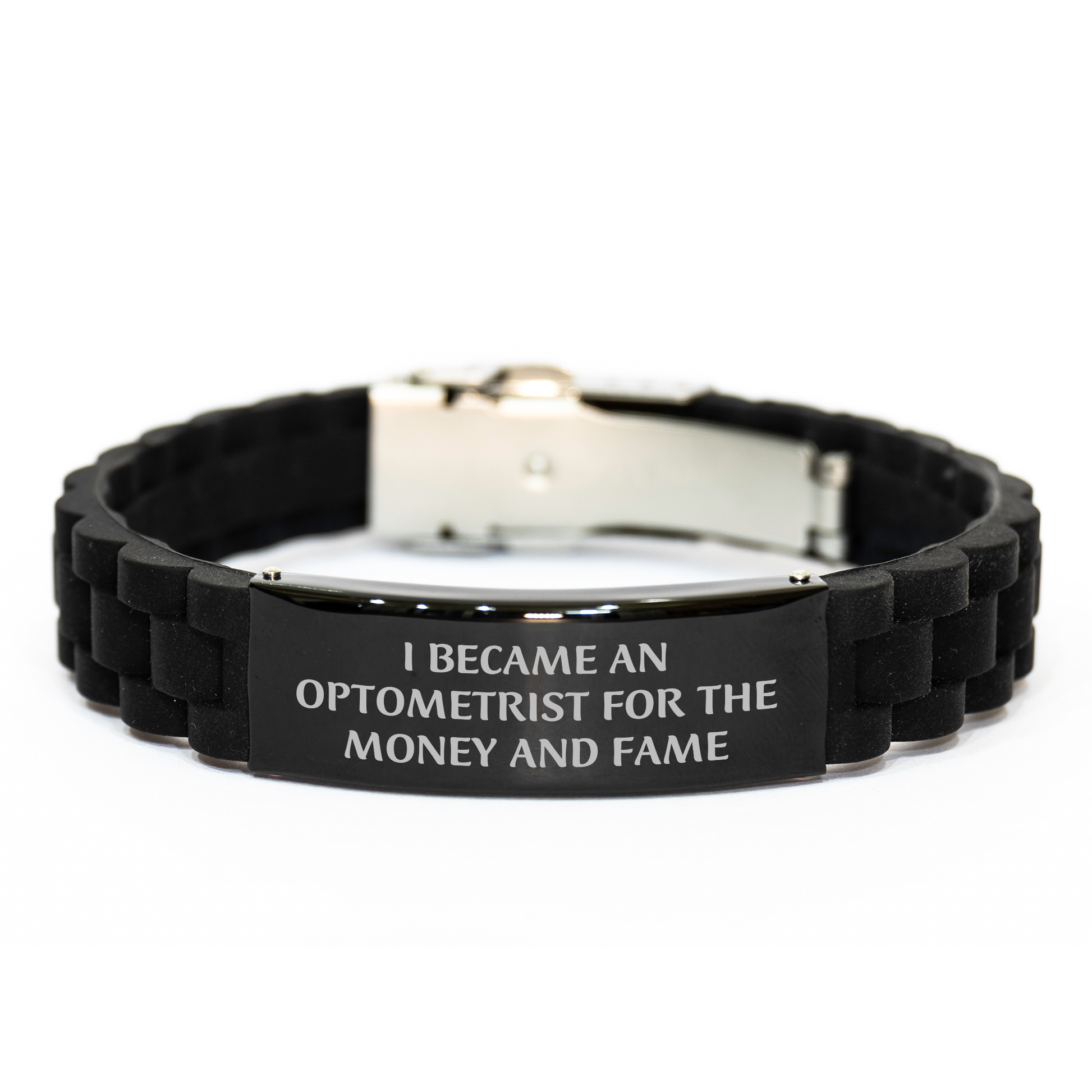 Funny Optometrist Gifts from Friends, Unique Glide lock Clasp Bracelet for Optometrist Women, I Became An Optometrist For The Money And Fame, Mother's Day Unique Gifts - Image 1
