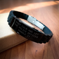Police Officer Gift Ideas, Funny Quote Glide lock Clasp Bracelet for Mom's Day from Friends or Family, Adjustable Silver Black Stainless Steel Silicone - Image 2