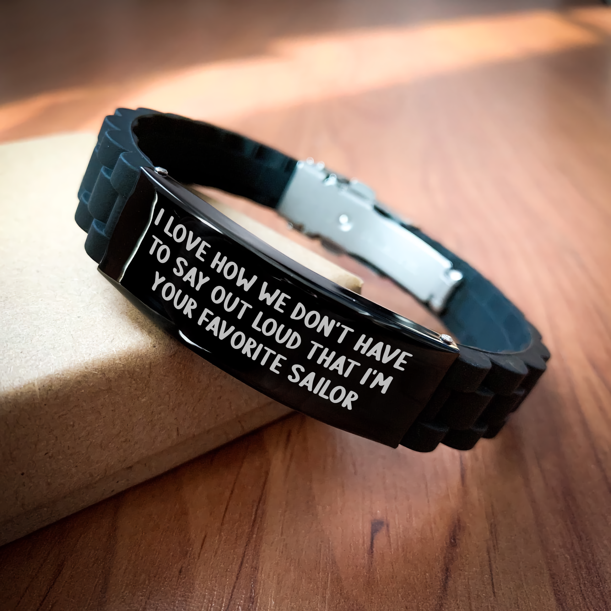 Sailor Gifts from Men, Funny Quote Glide lock Clasp Bracelet for Mother's Day, Gifts for Your Favorite Sailor, 'I Love How We Don't Have To Say Out Loud That I'm Your Favorite Sailor' - Image 2