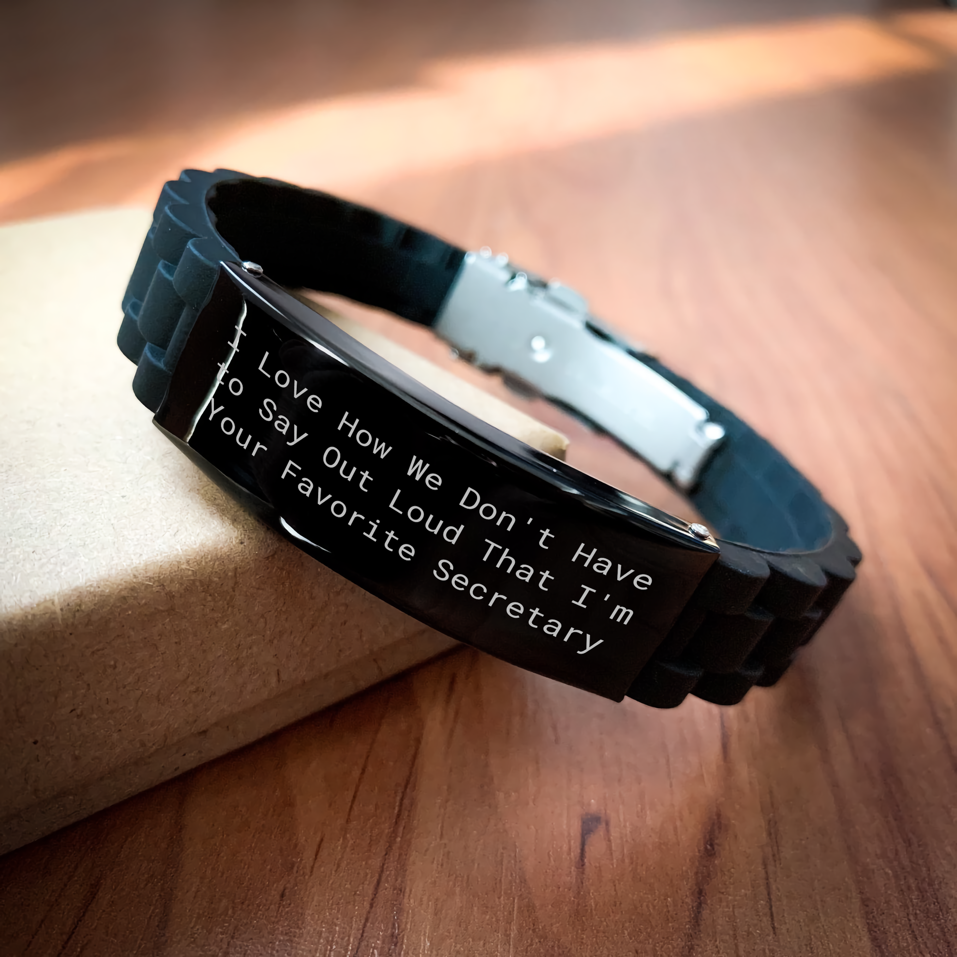 Funny Secretary Gifts from Men, Unique Glide lock Clasp Bracelet for Secretary, I Love How We Don't Have To Say Out Loud That I'm Your Favorite, Mother's Day Presents - Image 2