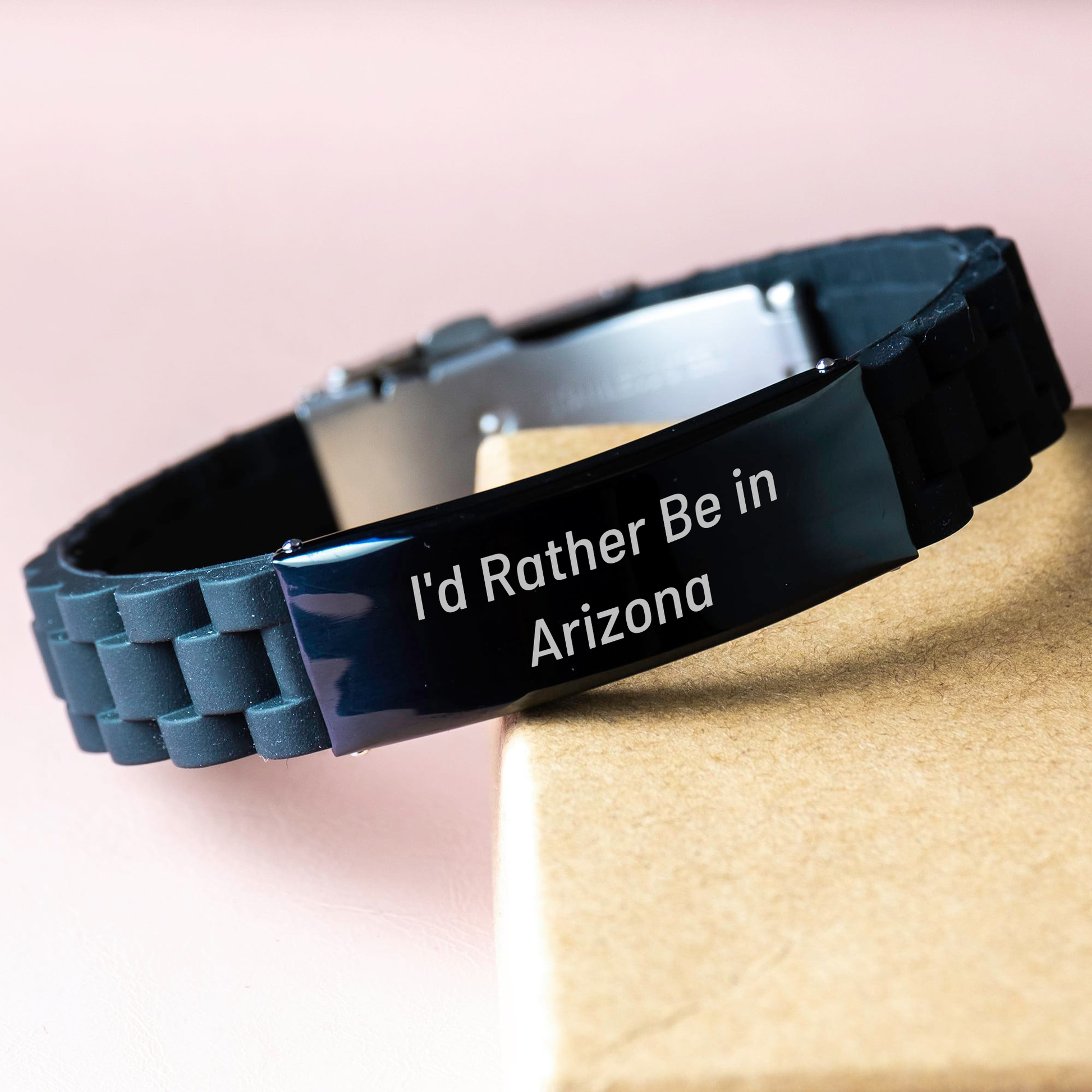 Funny Arizona Quotes Gifts for Men from Arizona, Glide lock Clasp Bracelet, I'd Rather Be In Arizona, Father's Day Unique Gifts - Image 3
