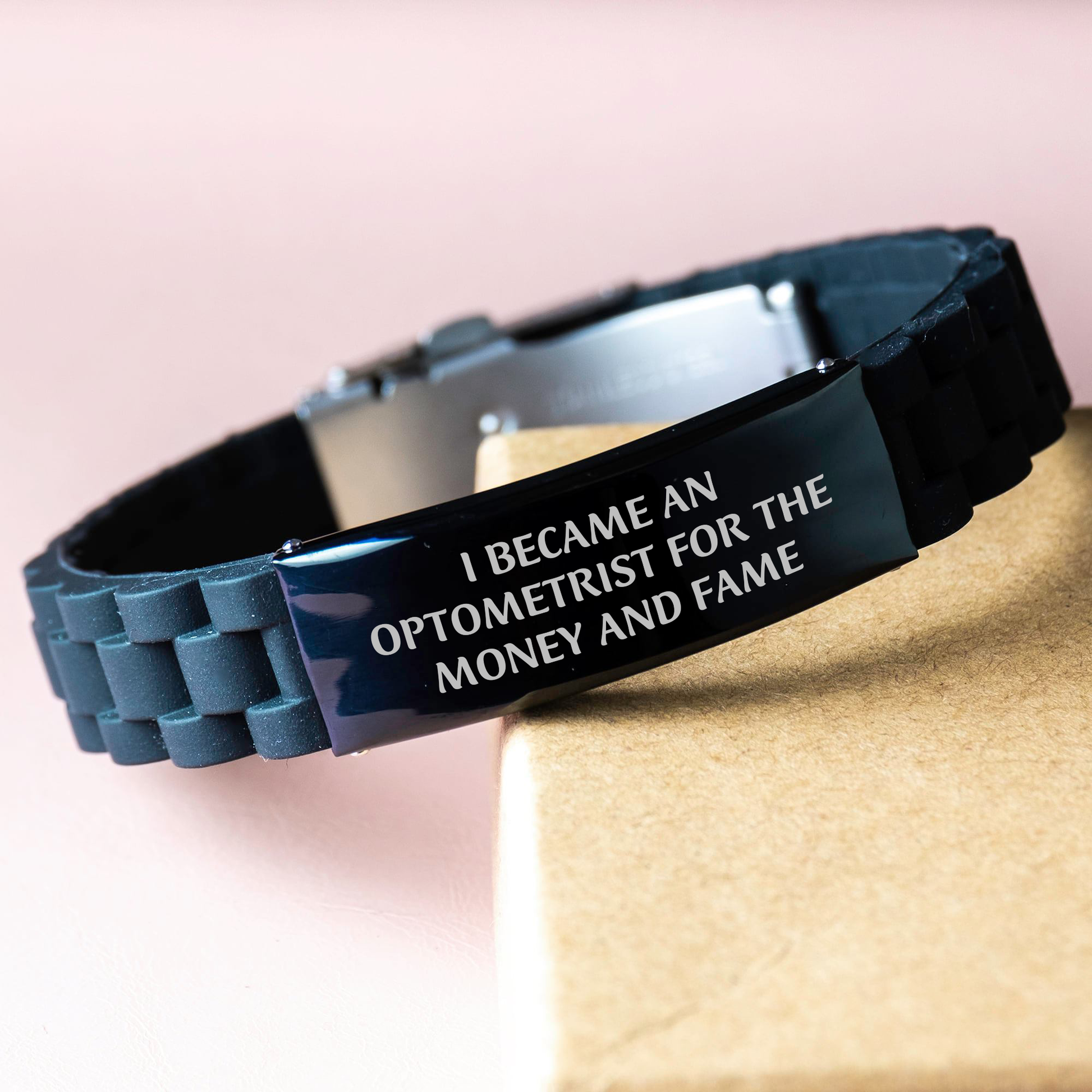 Funny Optometrist Gifts from Friends, Unique Glide lock Clasp Bracelet for Optometrist Women, I Became An Optometrist For The Money And Fame, Mother's Day Unique Gifts - Image 3