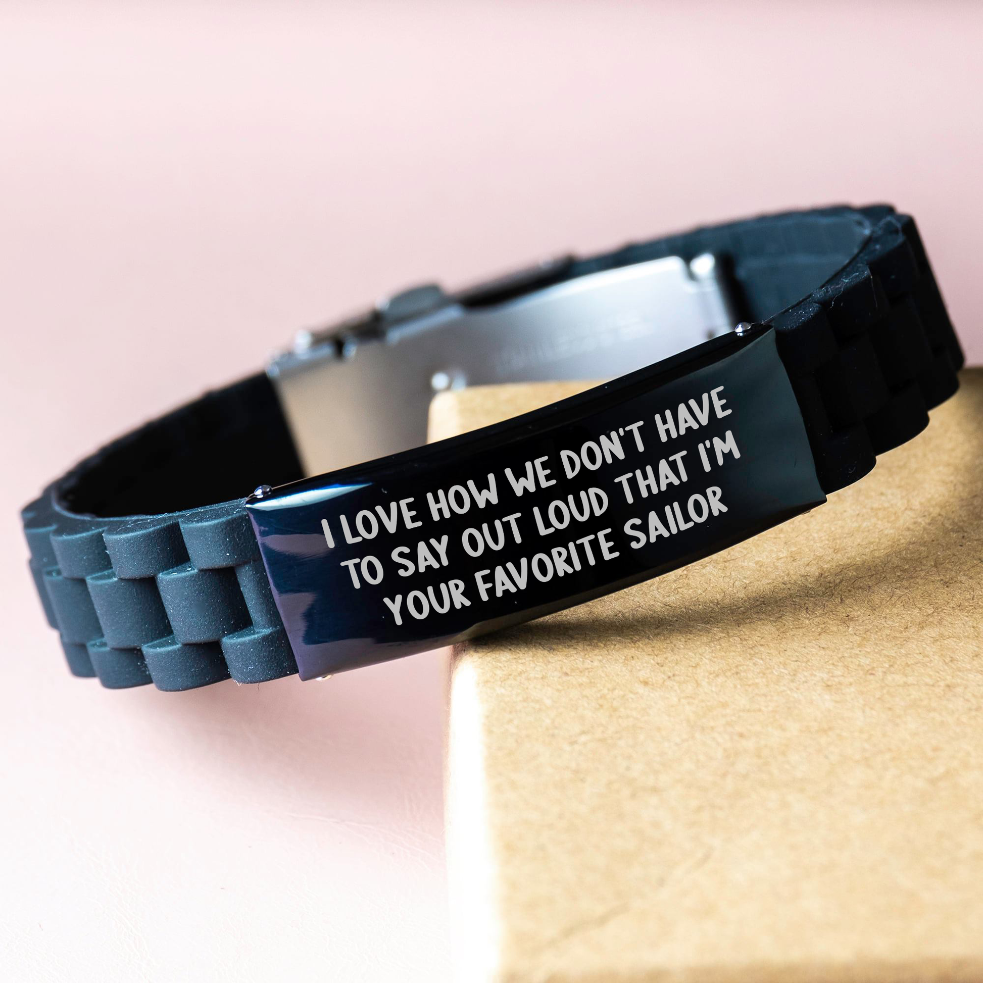 Sailor Gifts from Men, Funny Quote Glide lock Clasp Bracelet for Mother's Day, Gifts for Your Favorite Sailor, 'I Love How We Don't Have To Say Out Loud That I'm Your Favorite Sailor' - Image 3