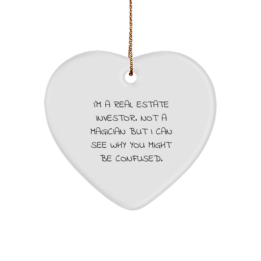 Funny Real Estate Investor Heart Ornament Gifts from Friends to Coworkers for Christmas - Image 1