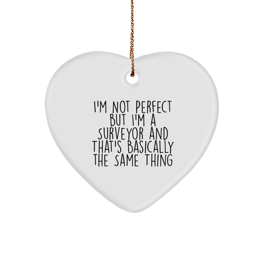 Surveyor Gifts from Friends for Men - Heart Ornament Christmas Unique Presents - Image 1