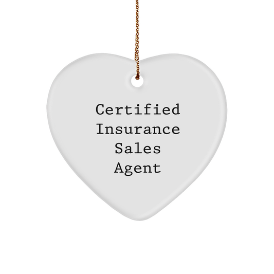 Certified Insurance Sales Agent Gifts from Friends, Funny Heart Ornament for Men, 'Certified to Sell You Insurance' Christmas Unique Gifts - Image 1