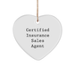 Certified Insurance Sales Agent Gifts from Friends, Funny Heart Ornament for Men, 'Certified to Sell You Insurance' Christmas Unique Gifts - Image 1