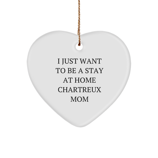 Chartreux Cat Lovers Unique Gifts for Wife, Funny Mom Quote Heart Ornament, Endearing Christmas Unique Gifts for Chartreux Cat Enthusiasts, Home Decor for Cat Mom - Image 1