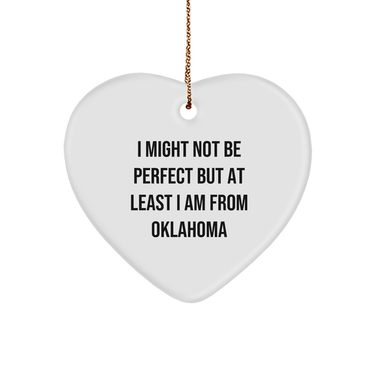 Oklahoma Heart Ornament, Funny Quote Gifts from Friends, Christmas Unique Oklahoma Gifts for Men, Women, Coworkers, Family - Image 1