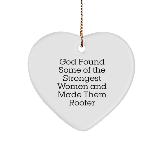 Funny Roofer Gifts from Men - Heart Ornament for Roofer Women with Inspirational Quote, Perfect for Christmas - Image 1