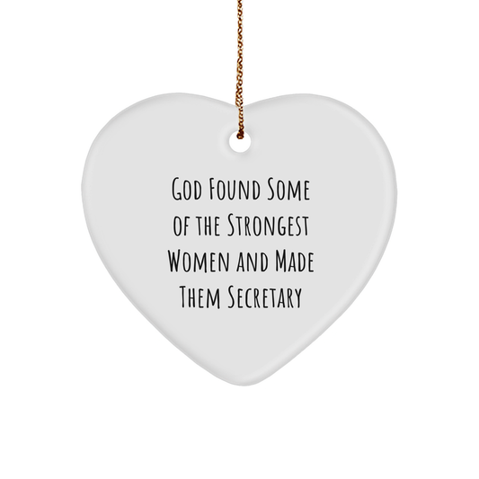 Funny Secretary Heart Ornament Gifts from Women for Christmas - Image 1