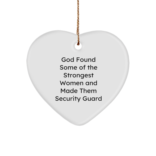 Funny Security Guard Gifts from Friends to Celebrate Their Strength - Heart Ornament for Christmas - Image 1