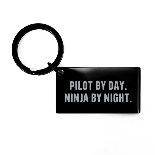Pilot Gifts for Mother's Day, Pilot By Day. Ninja By Night. Keychain for Pilot Lovers, Gifts from Men for Pilot Friend - Image 1