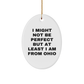 Ohio Oval Ornament Gifts from Friends and Family - 'I Might Not Be Perfect' White Oval Shaped Christmas Decoration, Vibrantly Printed with Sublimation, Durable and Lightweight - Image 1