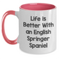 Funny English Springer Spaniel Dog Two Tone Coffee Mug Gifts for Graduation from Friends or Family - Main