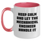 Funny Mechanical Engineer Gifts - Keep Calm and Let the Mechanical Engineer Handle It, Unique Two Tone Coffee Mug for Mom's Day, Gifts from Friends, 11oz Ceramic Mug - Main
