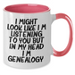Funny Genealogy Gifts for Mom - I Might Look Like I'm Listening To You But In My Head I'm Genealogy. Two Tone Coffee Mug from Family, Gifts from Mom to Genealogy Enthusiast - Additional