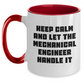 Funny Mechanical Engineer Gifts - Keep Calm and Let the Mechanical Engineer Handle It, Unique Two Tone Coffee Mug for Mom's Day, Gifts from Friends, 11oz Ceramic Mug - Main