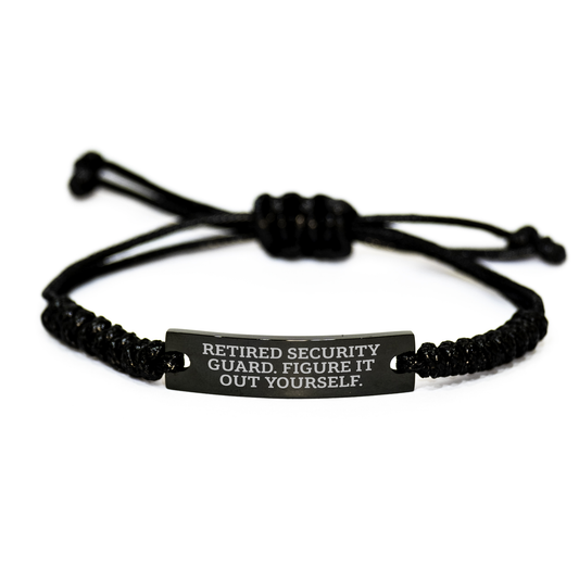 Security Guard Humor Rope Bracelet, Figuring It Out Gifts from Men to Security Guard, Adjustable Black Rope, Mother's Day Unique Gifts - Image 1
