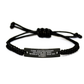 Law Enforcement Officer By Day, World's Best Dad By Night. Funny Rope Bracelet Gifts from Men to Law Enforcement Officer on Father's Day, Adjustable Rope, Black Color, Engraved Stainless Steel - Image 1
