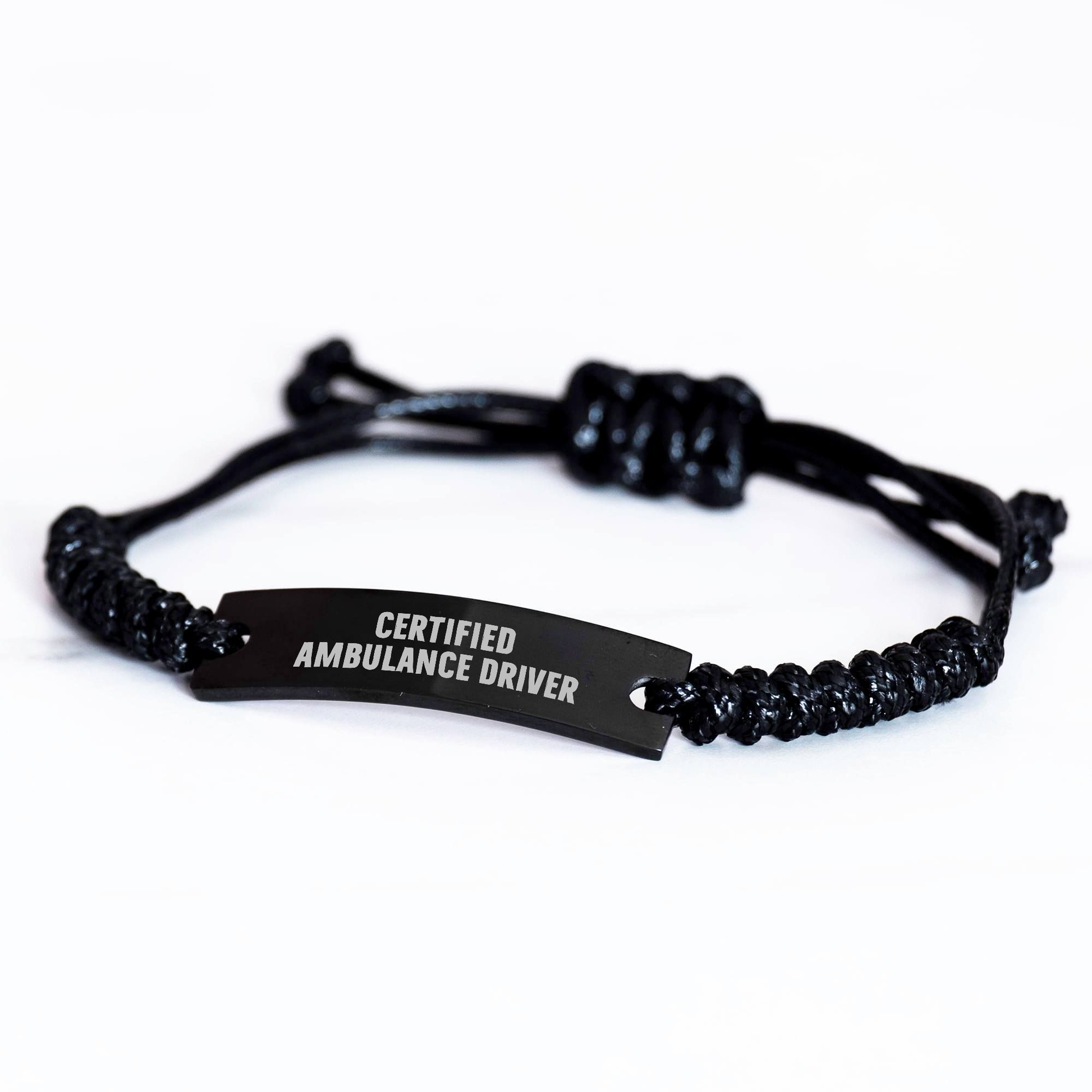 Ambulance Driver Certified Funny Quote Rope Bracelet Gifts from Men to Ambulance Driver on Father's Day - Image 2