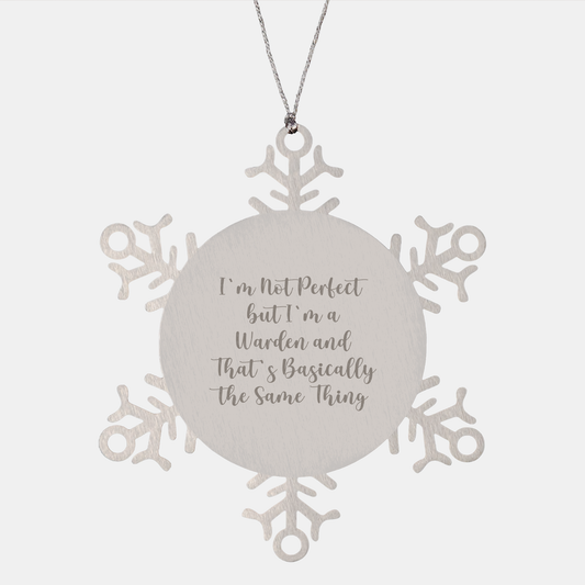 Warden Christmas Snowflake Ornament Funny Quote Gifts for Warden Friends from Warden, Warden Snowflake Ornament Quote Funny Warden Gifts for Warden - Image 1