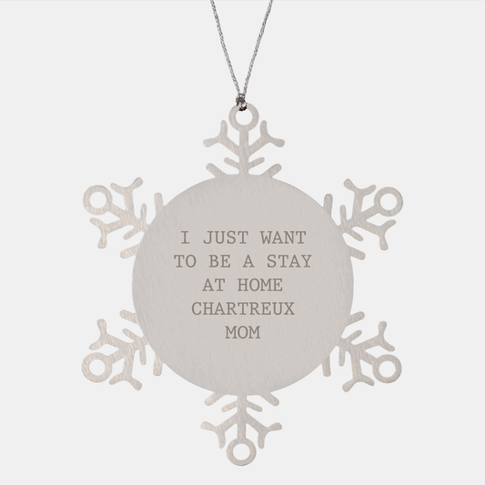 Chartreux Cat Snowflake Ornament Gifts from Friends for Christmas, Funny Chartreux Cat Mom, Stay at Home Chartreux Mom Snowflake Ornament - Image 1