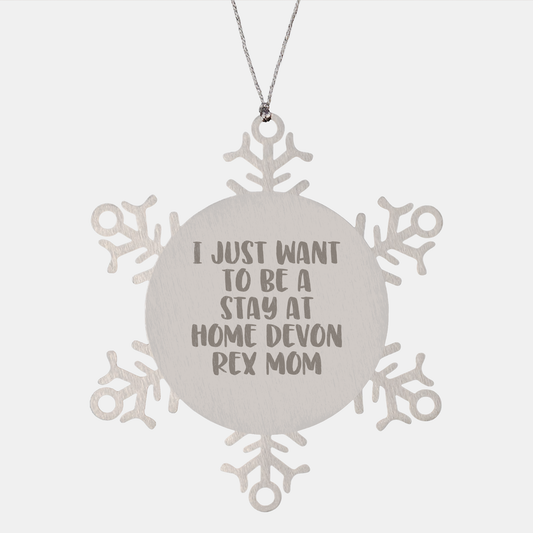 Devon Rex Cat Mom's Christmas Wish, Snowflake Ornament for Christmas Unique Gifts from Friends, Snowflake Ornament for Devon Rex Cat Lovers, Unique Christmas Unique Gifts - Image 1