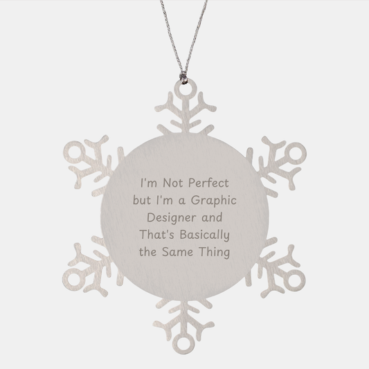 Funny Graphic Designer Gifts for Christmas Snowflake Ornament - Image 1