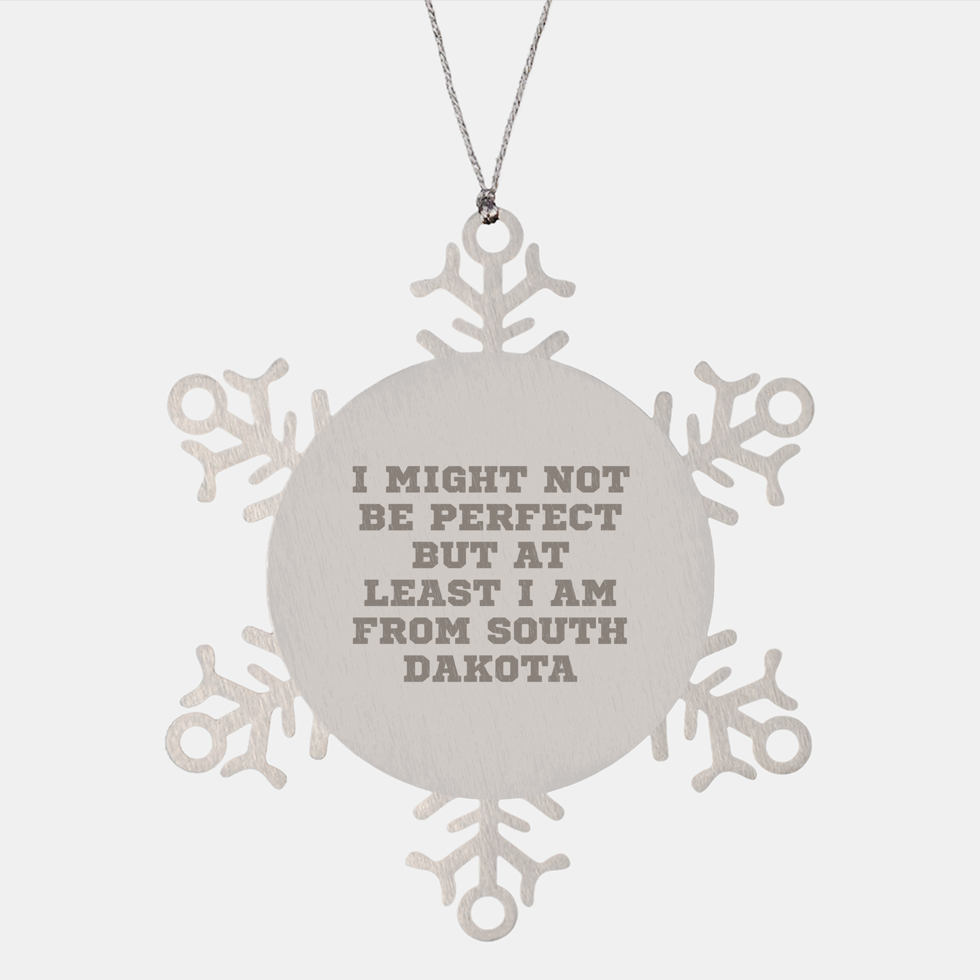 Funny Snowflake Ornament Gifts from South Dakota, 'I Might Not Be Perfect', Unique Christmas Decorations for Friends, Family, or Coworkers - Image 1