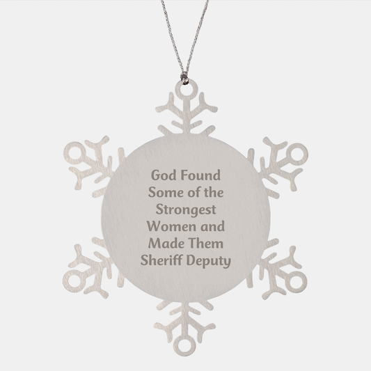 Funny Sheriff Deputy Gifts from Women, Gifts for Sheriff Deputy, Inspirational Snowflake Ornament, Christmas Unique Sheriff Deputy Sheriff Deputy - Image 1