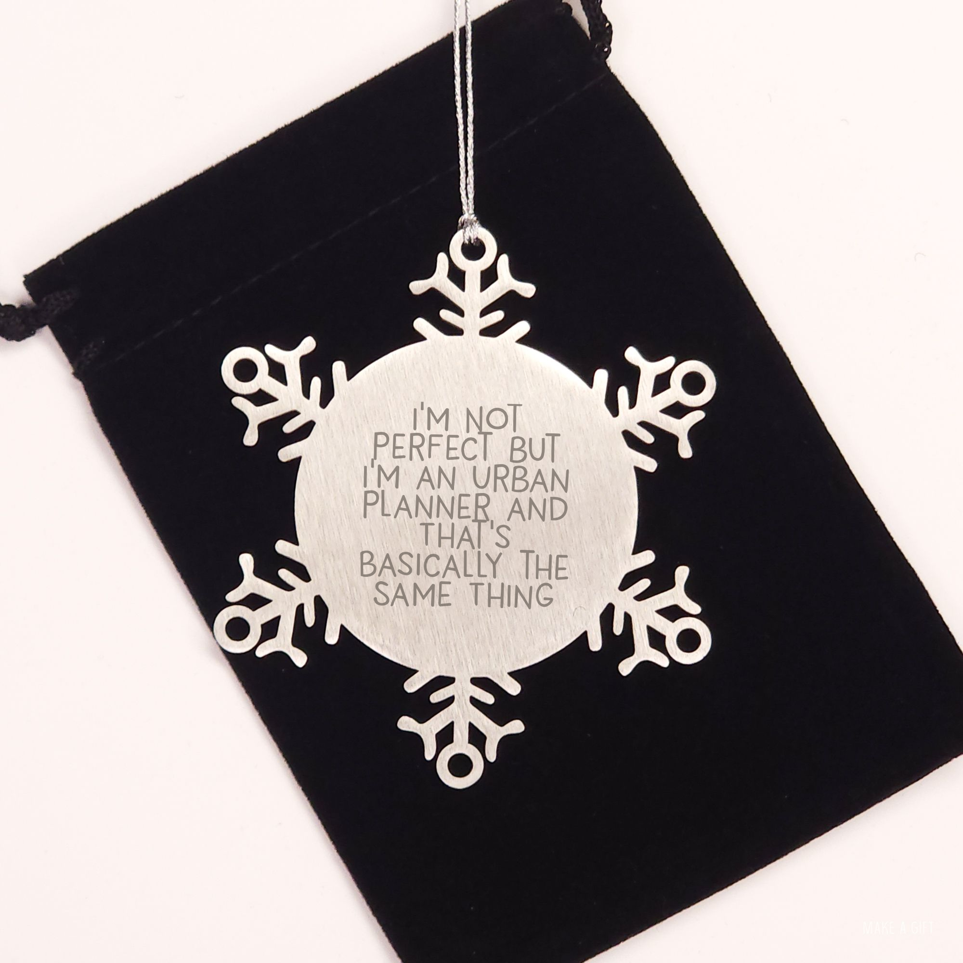 Urban Planner Snowflake Ornament, I'm, Gifts from Men to Urban Planner Friends, Snowflake Ornament for Christmas - Image 2