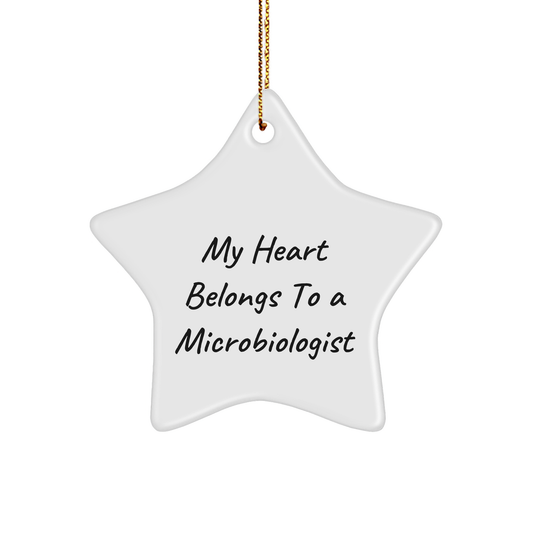 Funny Microbiologist Gifts from Men to Friends - My Heart Belongs To A Microbiologist Star Ornament for Christmas - Image 1