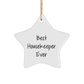 Funny Housekeeper Gifts: 'Best Housekeeper Ever' Star Ornament, Perfect for Family, Friends, or Coworkers, Unique Christmas Unique Gifts from Women, Men, or Kids - Image 1