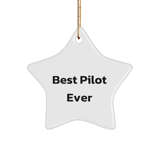 Funny Quote Best Pilot Ever Gifts for Men from Family Star Ornament, Pilot Gifts, Christmas Unique Presents - Image 1